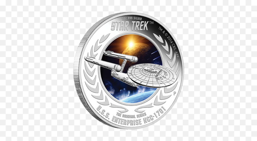 Download 2015 1oz Silver Proof Coin - 1 Oz 2015 Star Trek 2015 Tuvalu Star Trek 1 Oz Silver Emoji,Cbs Star Trek Logo