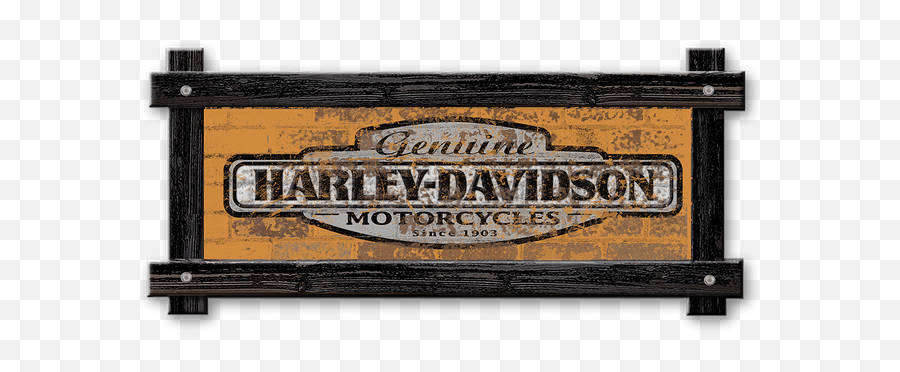 Download Brick Textured Genuine Harley - Davidson Logo With Frame Harley Davidson Png Emoji,Harley Davidson Png