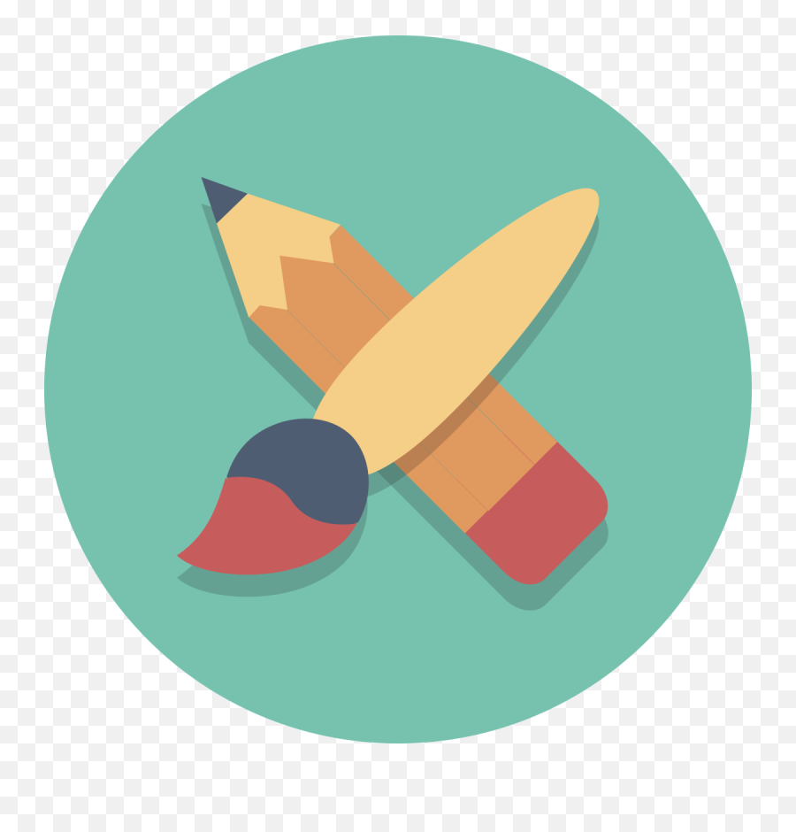 Filecircle - Iconsbrushpencilsvg Wikimedia Commons Flat Paint Brush Icon Emoji,Circle Design Png