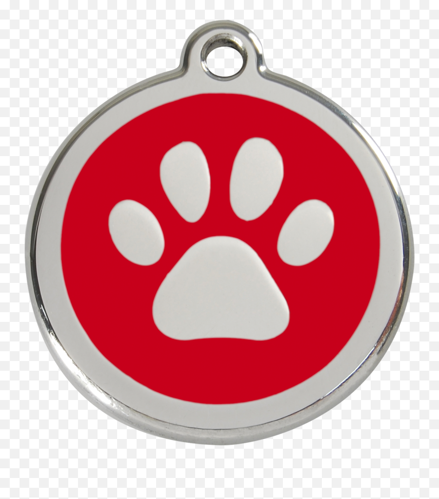 Download Hd Red Tag On Dog Paw Transparent Png Image - Dog Id Tag Paw Emoji,Dog Paw Png