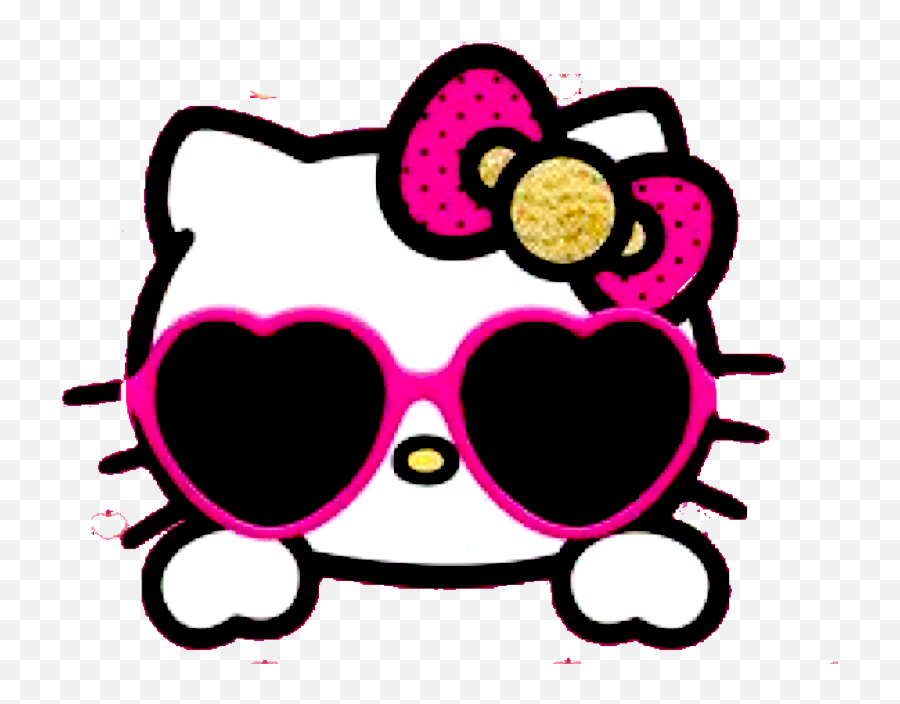 Pin - Hello Kitty Wall Decor Emoji,Heart Sunglasses Clipart