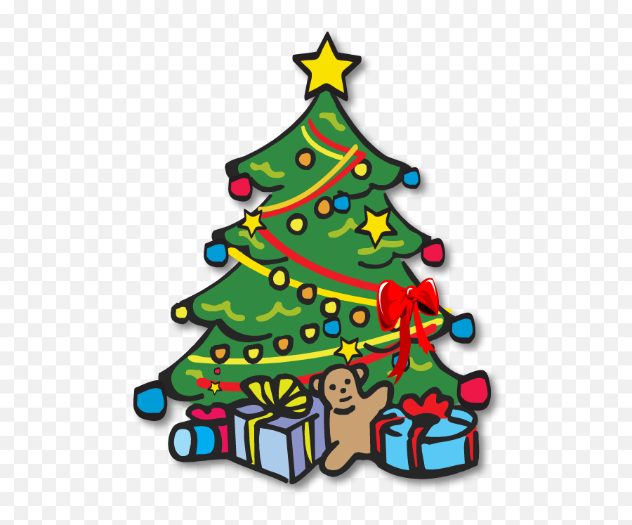 Xmas Tree Clip Art Christmas Tree Clipart Black And White 2 - Christmas Clipart Clipart Emoji,Tree Clipart Black And White
