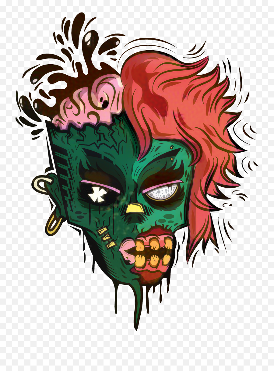 Joker Illustration Skull Graphics Zombie - Png Download Supernatural Creature Emoji,Zombie Png