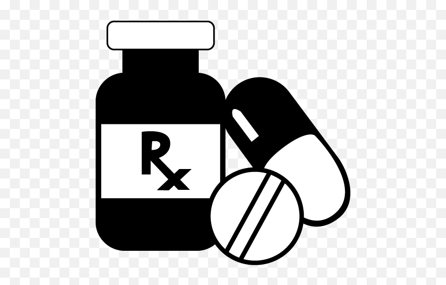 Pill Clipart Black And White Pill - Medications Black And White Emoji,Pill Clipart