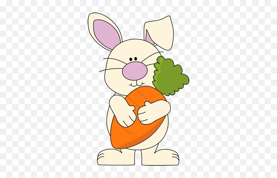 Bunny With Giant Carrot Clip Art - Free Bunny Clip Art Emoji,Bunny Clipart