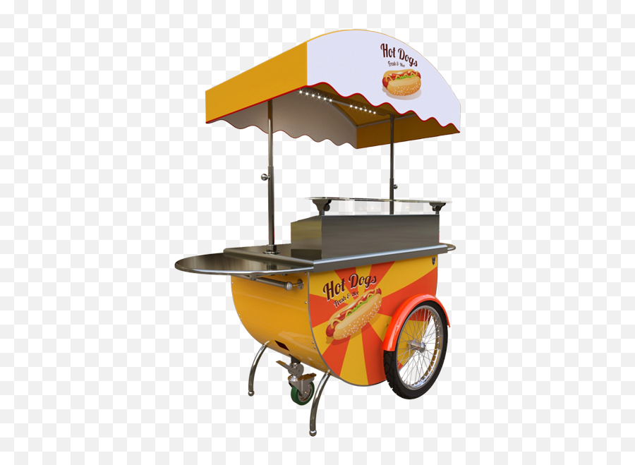 Cart Designed To Sell And Serve Hot Dog - Transparent Hot Dog Cart Clipart Emoji,Transparent Hot Dog