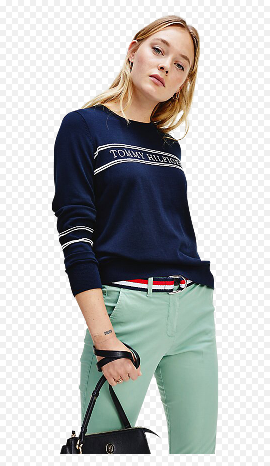 Tommy Hilfiger Benji Stripe Logo - Tommy Hilfiger Logo Long Sleeve T Shirt Emoji,Tommy Hilfiger Logo Sweaters