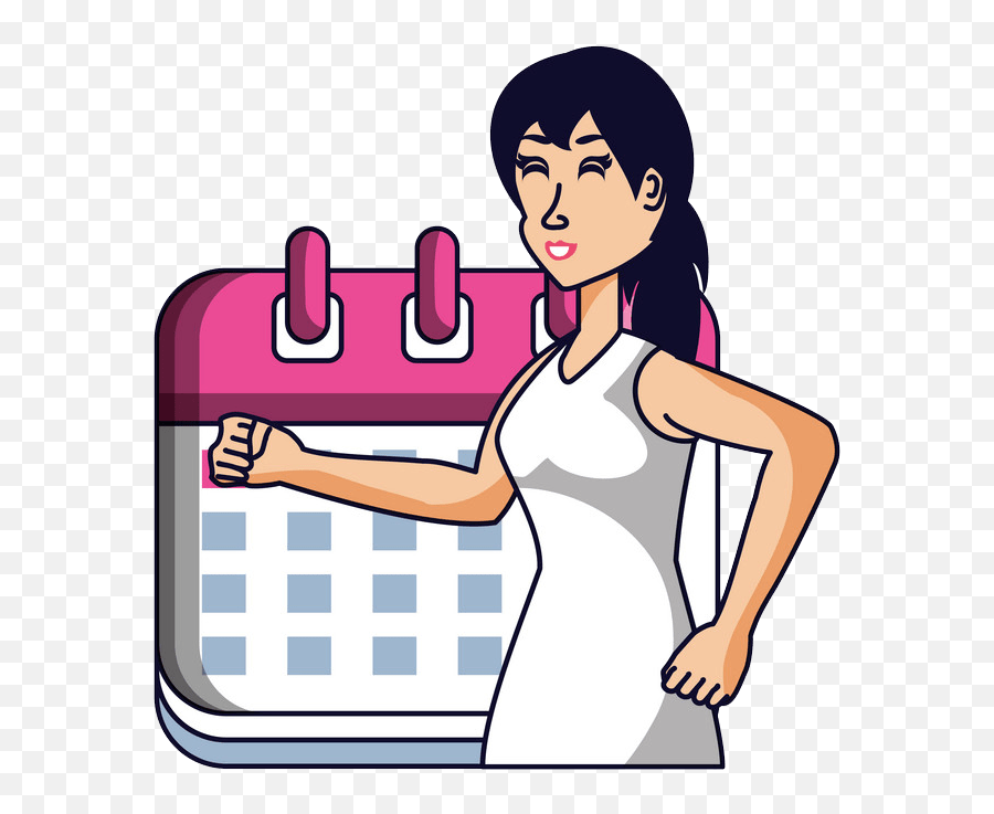 Athletic Woman With Calendar Reminder - For Women Emoji,Reminder Clipart