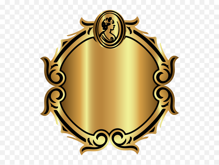 Gold Pattern Decorative Circular Frame - Gold Pattern Emoji,Gold Pattern Png
