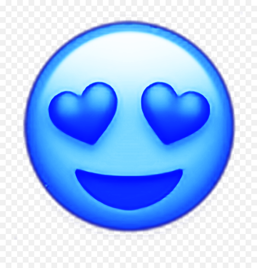 Emoji Love Hearts Sticker By Roman - Blue Heart Eyes Emoji,Heart Eyes Emoji Png