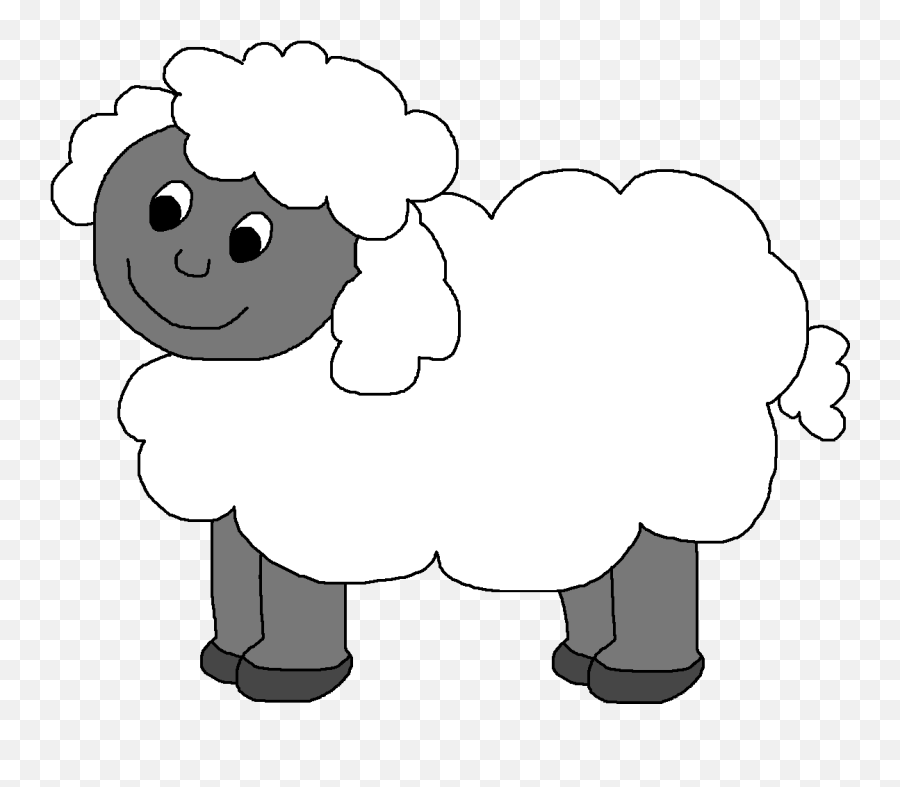 Graphics - Cartoon Lamb With Black Background Emoji,Farm Clipart