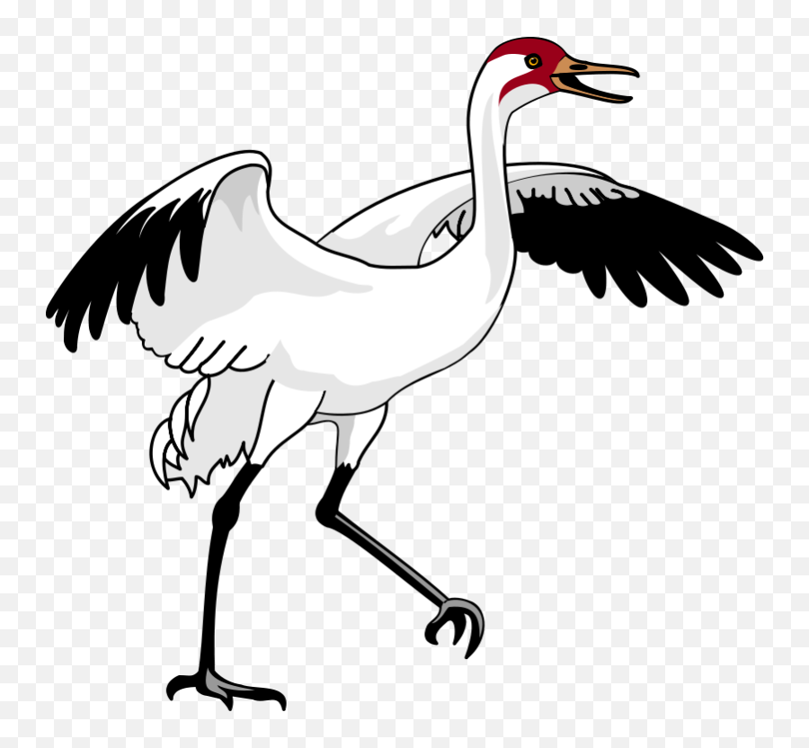 Whooping Crane Clip Art Transparent Png - Crane Bird Cartoon Png Emoji,Crane Clipart