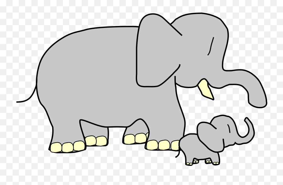 Parent And Child Elephants Svg Vector Parent And Child - Clip Art Emoji,Elephants Clipart
