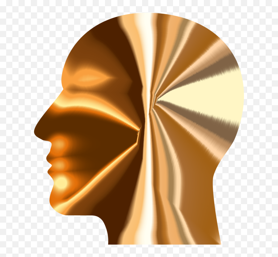 Head Neck Metal Png Clipart - Gold Silhouette Man Png Emoji,Headache Clipart