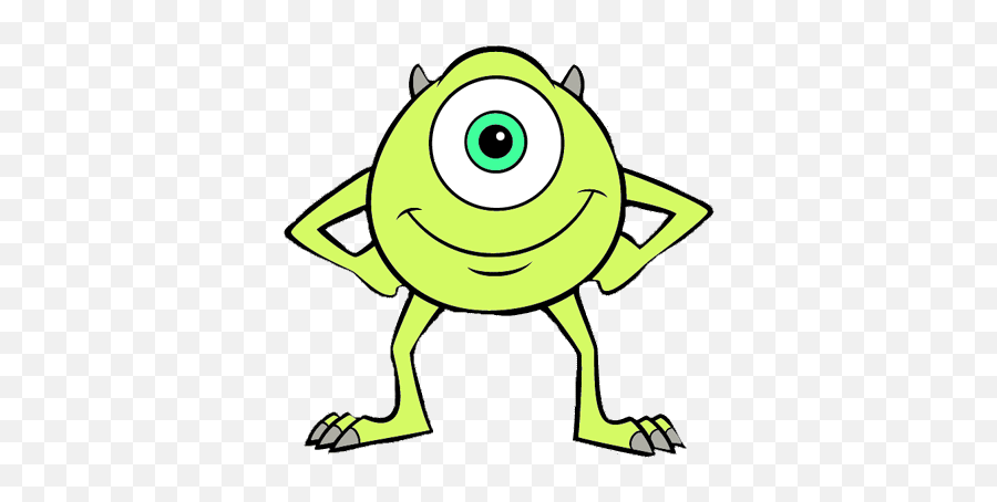 Disney Character Drawings Monsters Inc - Mike Wazowski Clipart Emoji,Monster Outline Clipart