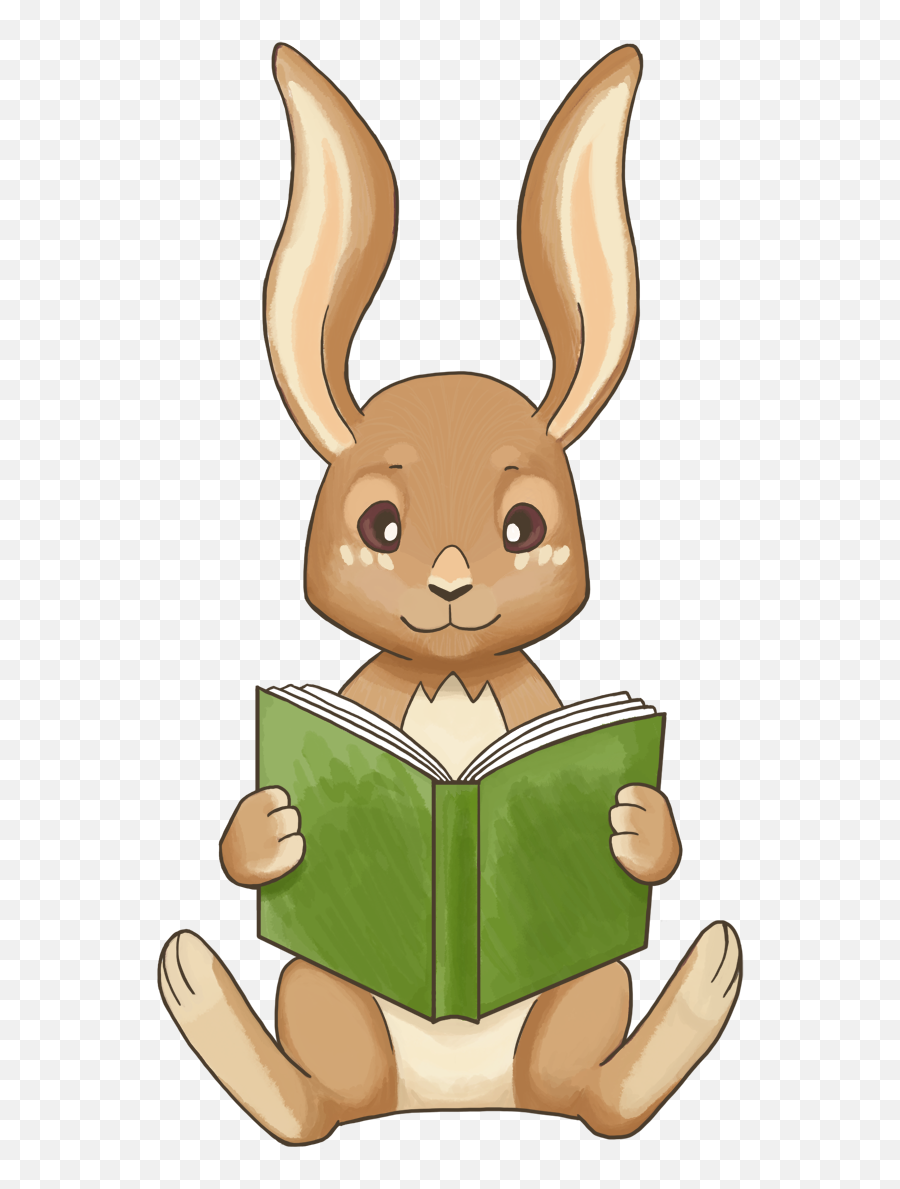 Tired Clipart Rabbit - Cartoon Transparent Cartoon Jingfm Bunny Reading Books Transparent Background Emoji,Tired Clipart