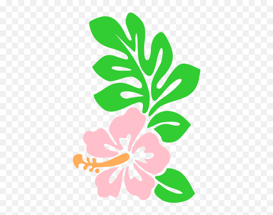 Hawaiian Cartoon Clip Art - Hawaii Flowers Cartoon Png Hawaiian Flower Cartoon Emoji,Hawaiian Clipart