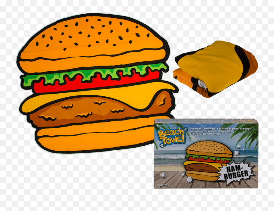 Toalla Playa Hamburguesa - Dessin Hamburger Transparent Hamburger Emoji,Hamburger Png
