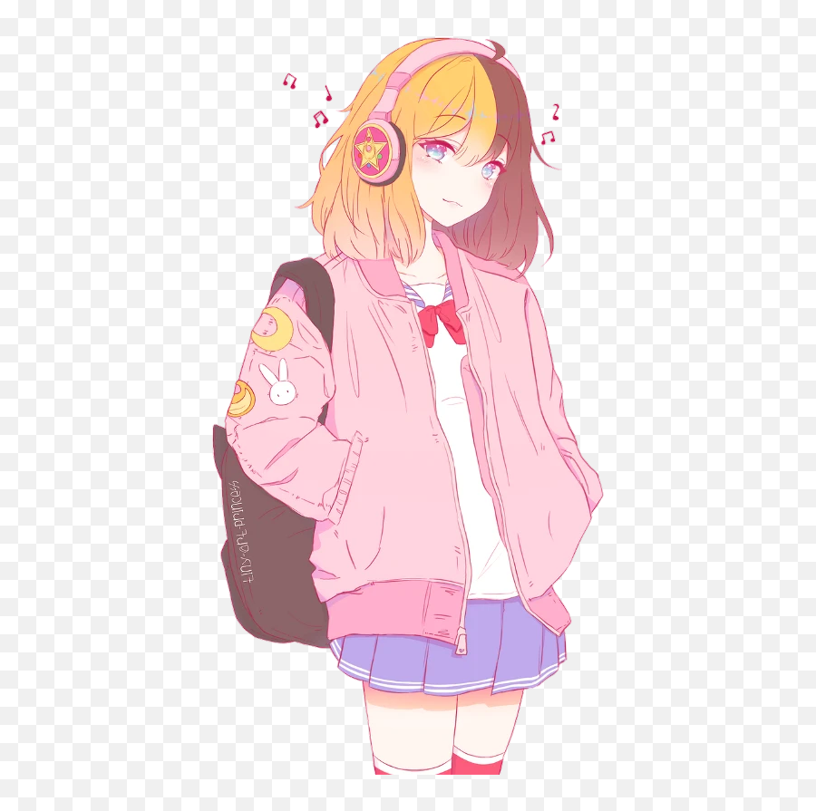 Pastel Anime Girl Png Hd Png Mart - Kawaii Anime Girl Emoji,Anime Girl Png