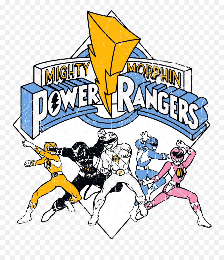 Download Hd Power Rangers Retro Rangers - Mighty Morphin Power Rangers Draw Emoji,Mighty Morphin Power Rangers Logo