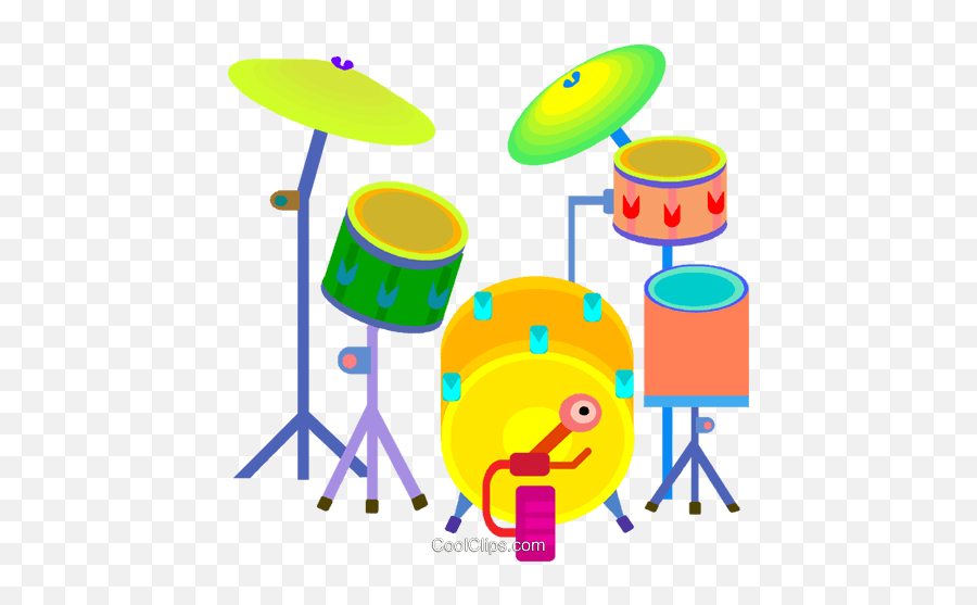 Drum Set Vektor Clipart Bild - Vc009171coolclipscom Drum Set Instruments Vector Png Emoji,Drum Set Clipart