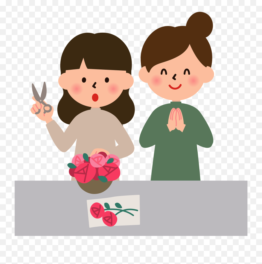 Woman Is Learning Flower Arrangement Clipart Free Download Emoji,Learn Clipart