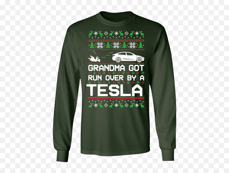 Tesla Model 3 Ugly Christmas Grandma Got Run Over Long Emoji,Tesla Model 3 Png