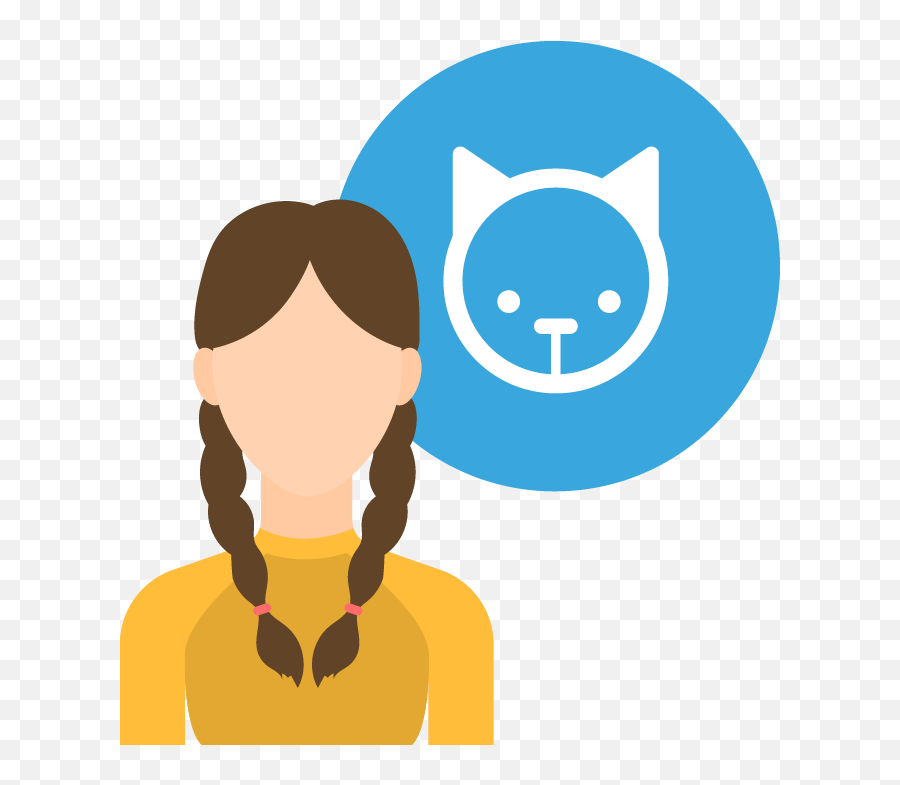 Avatar Of Sarah And A Cat Icon - Illustration Clipart Full Emoji,Cat Icon Png