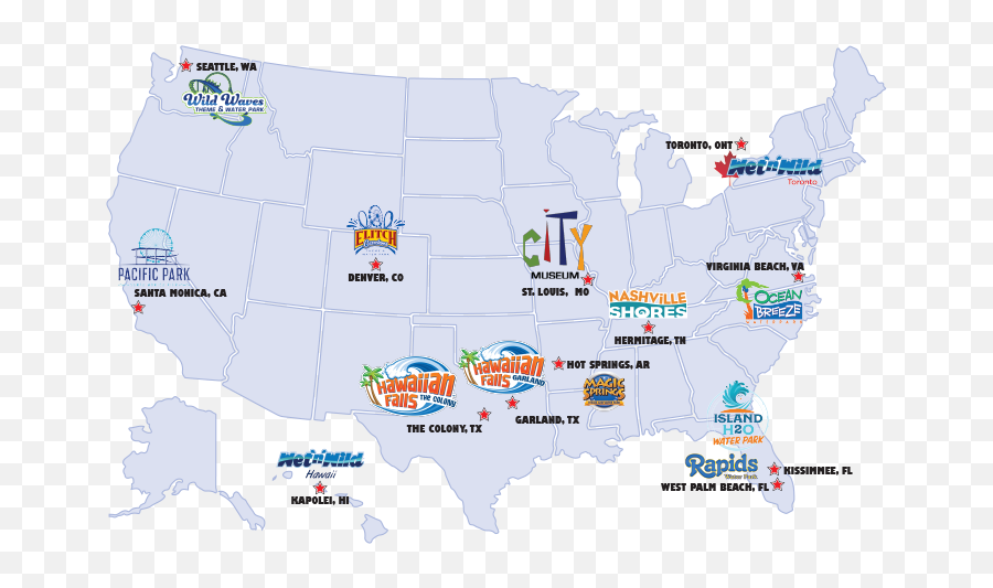 Premier Parks Llc - Map Of Usa Bare Emoji,Six Flags Logo