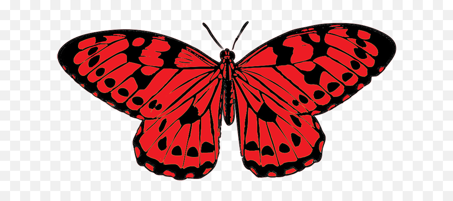Butterflies Butterfly Clipart 5 - Butterfly Wings Black And Red Emoji,Butterfly Clipart