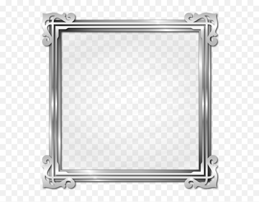 Silver Classic Ornament Picture Frame Border Glass - Marco Border Vintage Vector Gold Emoji,Silver Border Png
