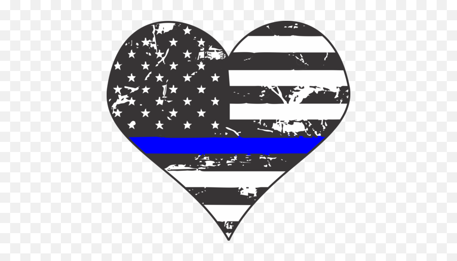 Womens Thin Blue Line Distressed Heart - Transparent Clipart Thin Blue Line Heart Emoji,Distressed American Flag Clipart