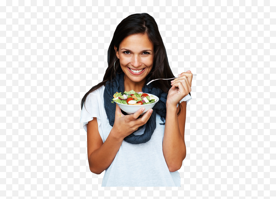 Download Person Eating Png - Woman Eating Salad Png Emoji,People Eating Png