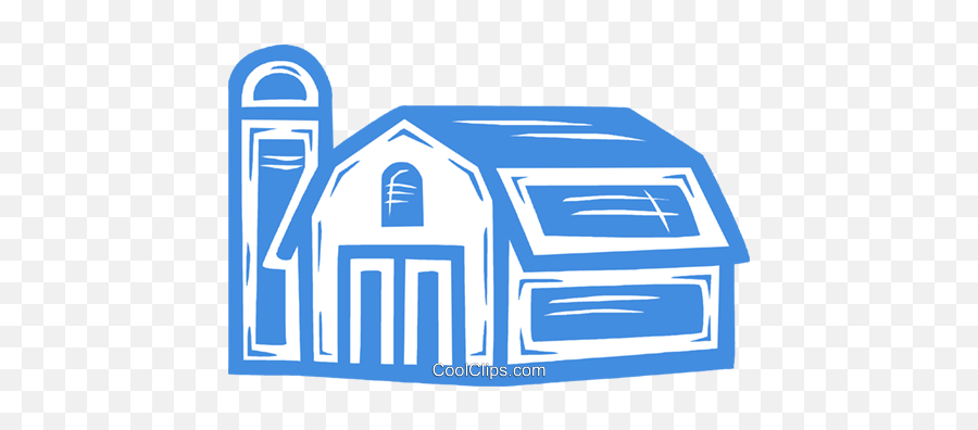 Royalty Free Vector Clip Art - Blue Barn Clip Art Emoji,Barn Clipart
