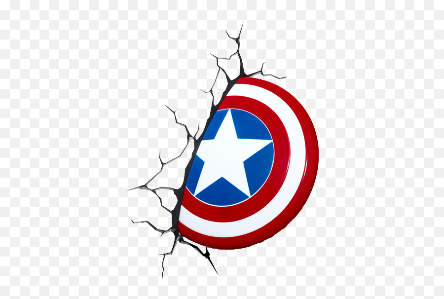 Captain America Marvel 3d Shield Wall Light Clipart - Full Emoji,Captain America Shield Transparent