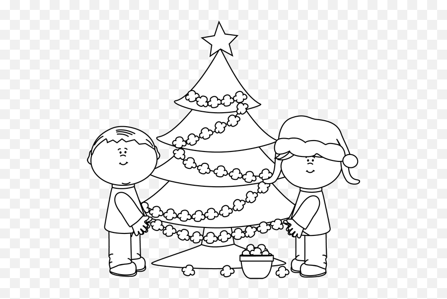 Christmas Clip Art - Christmas Images Christmas Whimsy Clips Black And White Emoji,Tree Clipart Black And White