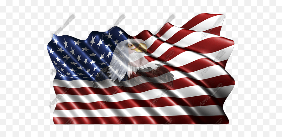 Waving American Flag Eagle Head Small 2 - Decal Emoji,American Flag Logo