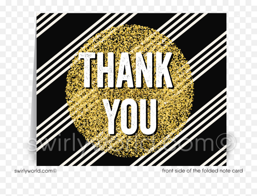 Black And Gold Client Thank You Cards For Business - Dot Emoji,Thank You Transparent