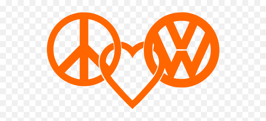 Peace Love Vw Logo Decal Sticker - Peace Love Vw Emoji,Vw Logo