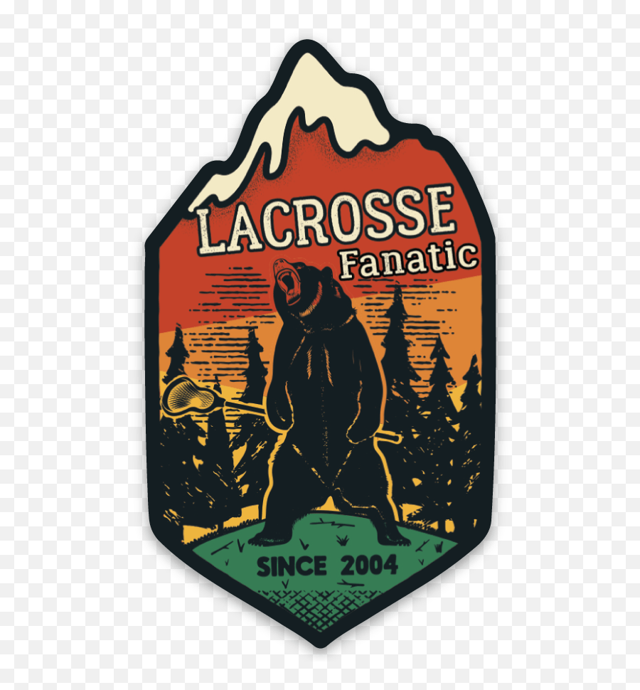 Lax Fan Sticker Grizzly Bear Lacrosse Emoji,Grizzly Bear Png