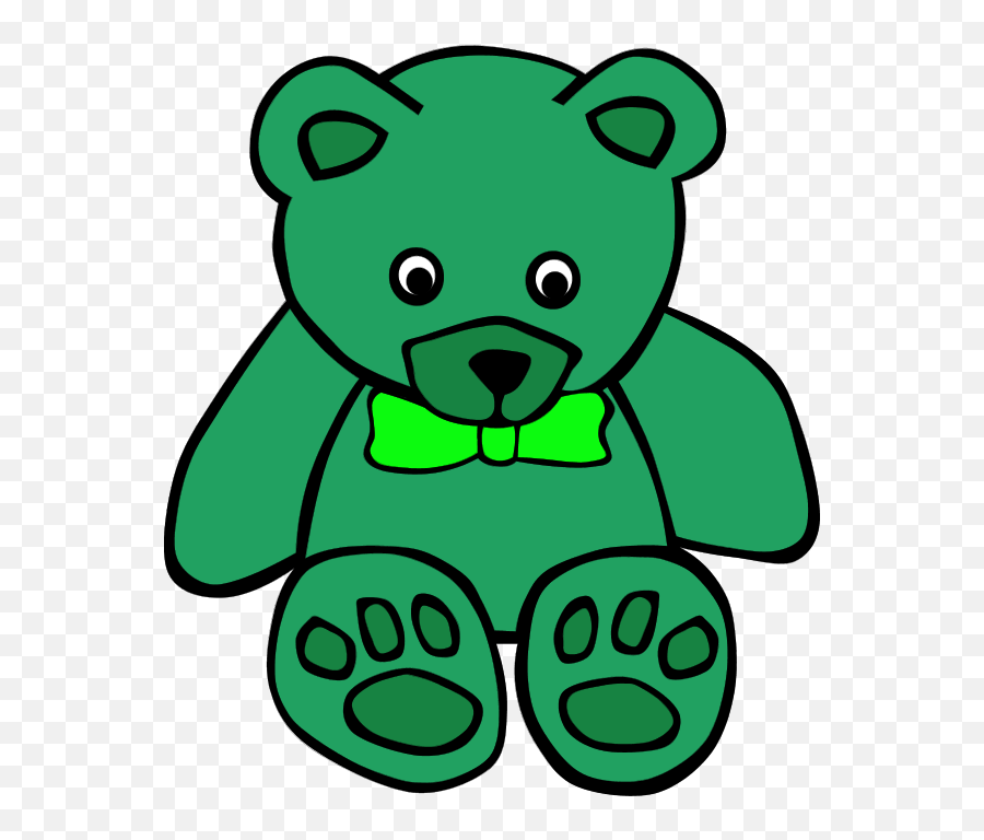 Bear Clipart Green - Teddy Bear Clip Art Black And White Emoji,Gummy Bear Clipart