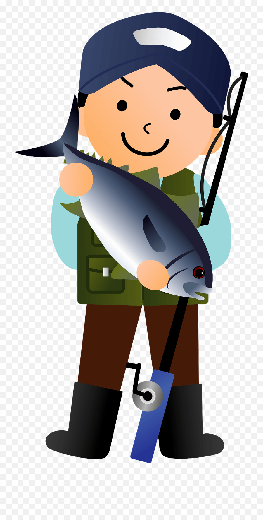Fishing Man Clipart - Pull Fish Out Of Water Emoji,Fisherman Clipart
