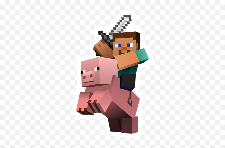 Minecraft Steve - Steve On A Pig Minecraft Emoji,Minecraft Pig Png