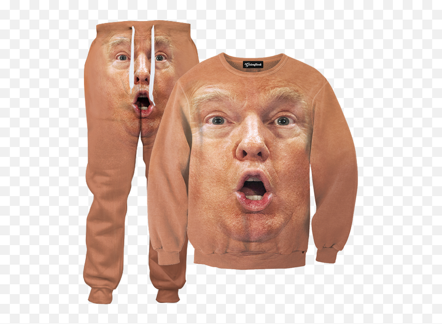 Donald Trump Shocked Face Tracksuit - Persian Cat Room Guardian Sweatshirt Emoji,Shocked Face Png