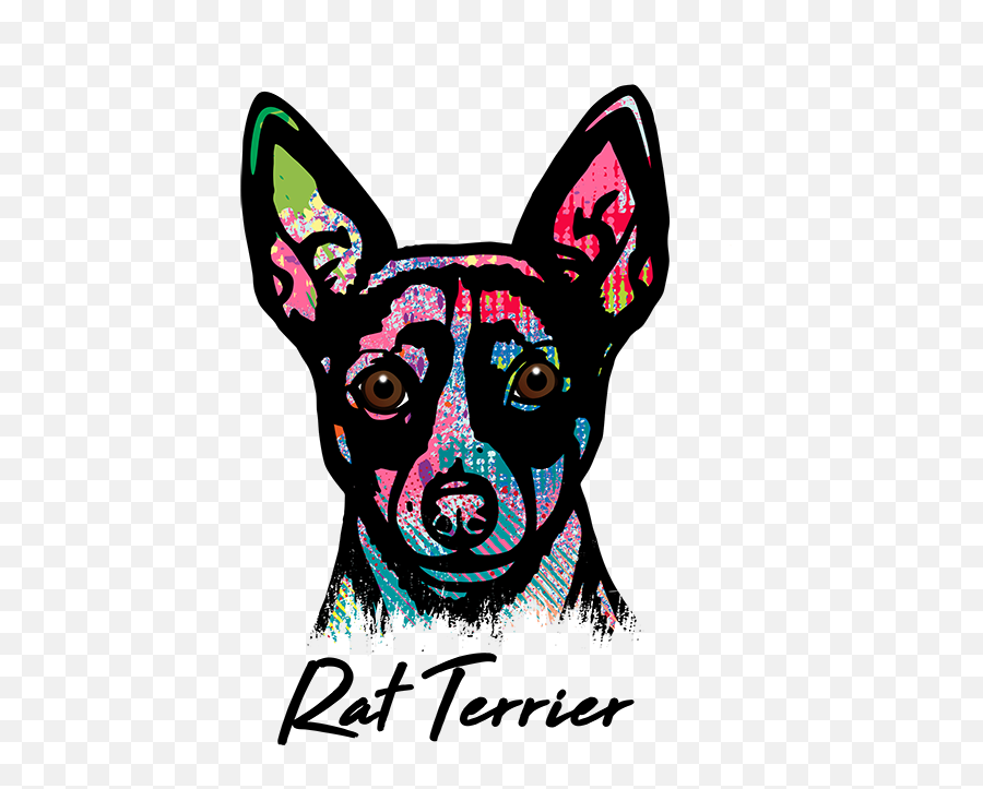 Rat Terrier T Shirt Colorful Abstract Emoji,Terrier Clipart