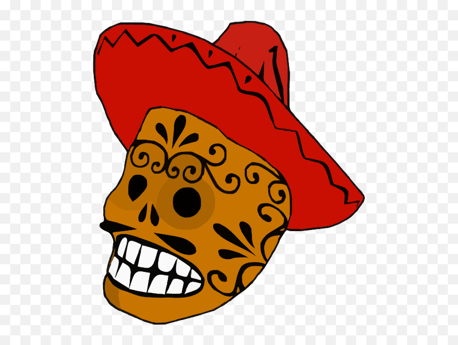 Clipart Skull Borders - Mexican Clipart Emoji,Mexican Clipart