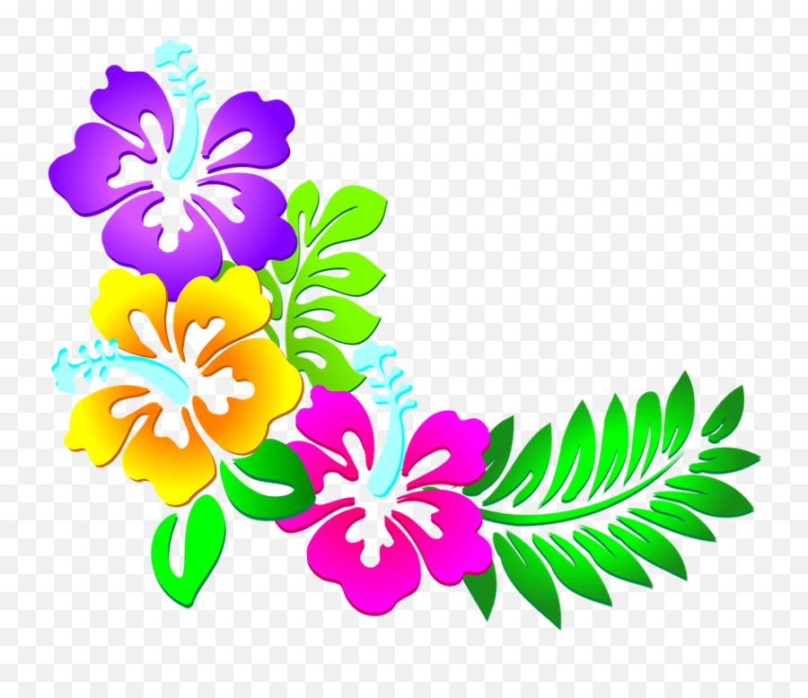 Hawaiian Clipart Greenery Hawaiian Greenery Transparent - Corner Butterfly Border Designs Emoji,Hawaiian Clipart