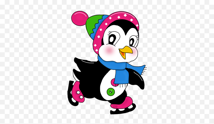 Girl Penguin Clip Art - Clipart Black And White Winter Cartoon Emoji,Penguin Clipart