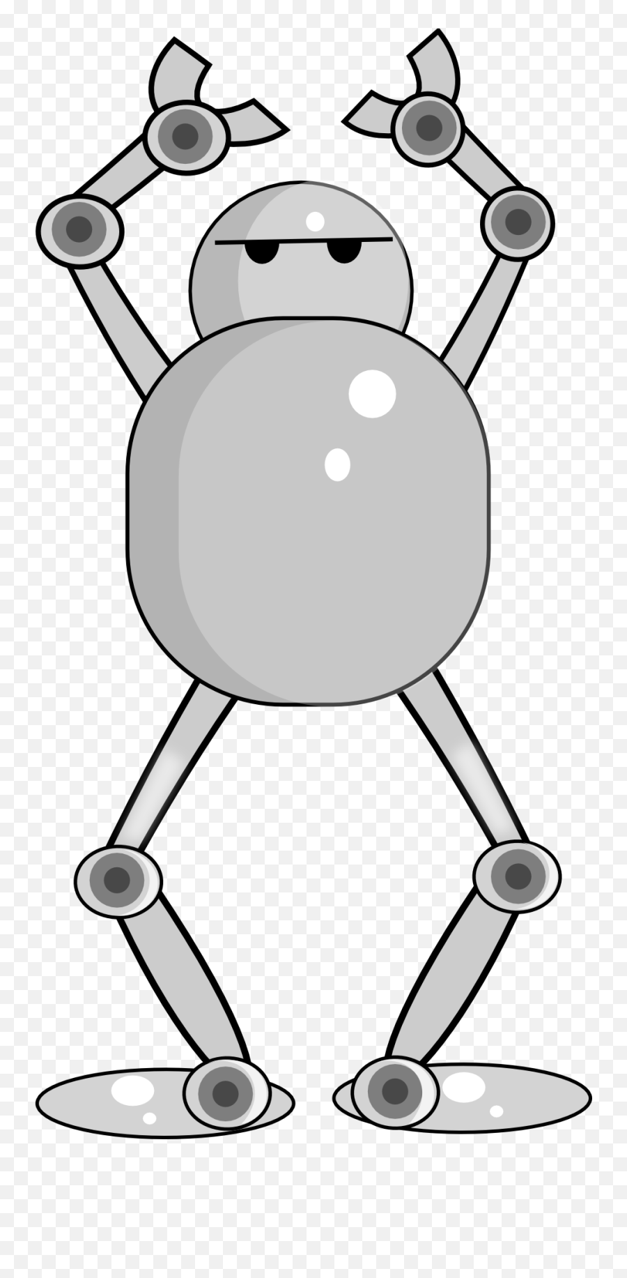 Cartoon Grey Robot Clipart Free Image - Gambar Robot Android Lucu Emoji,Robot Clipart