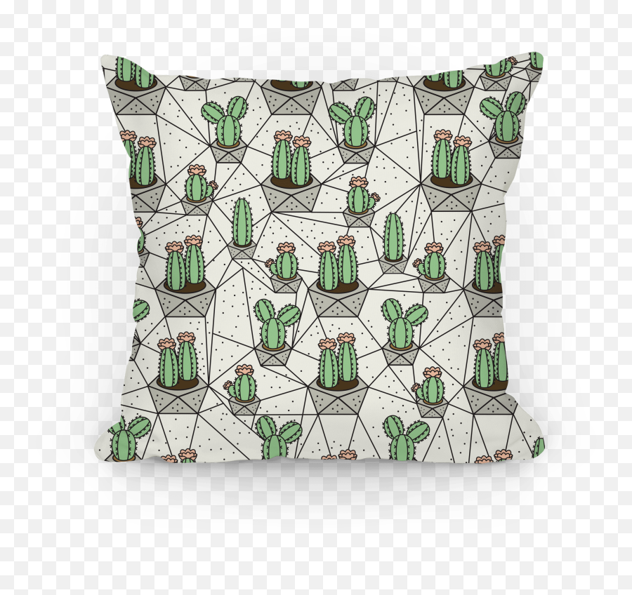 Geometric Cactus Pattern Pillows Lookhuman - Decorative Emoji,Geometric Pattern Png